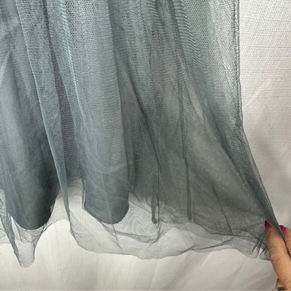 Reiss Gray Crystal Tulle Midi Skirt - Picture 2 of 5